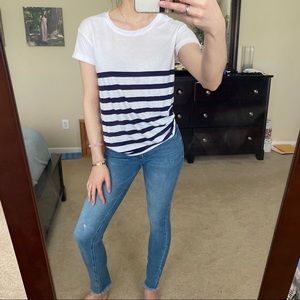 Navy & white striped tee
